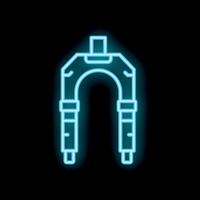 Neon bicycle fork glowing on black background vector