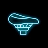 Glowing neon icon of bicycle saddle for dark background design vector