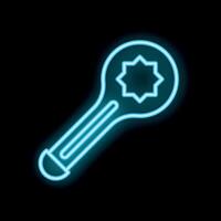 Glowing neon islamic decoration representing feast of sacrifice on dark background vector