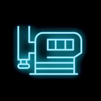Neon sign showing a milling machine cutting metal with rotating cutter vector