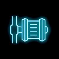Neon icon of electric motor engine generator dynamo machine vector