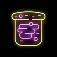 Neon sign showing erlenmeyer flask filled with liquid and bubbles for chemistry lab vector