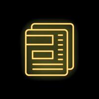 Neon yellow online survey icon on black background vector