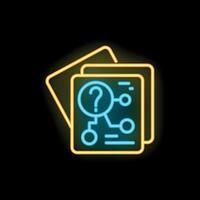 Neon icon of algorithm showing question mark and connections vector