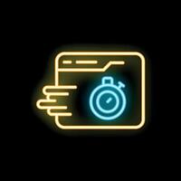 Neon sign representing fast loading website speed optimization vector