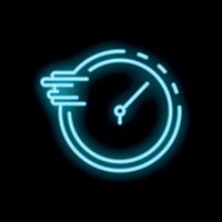 Neon clock showing time passing quickly vector