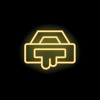 Neon icon of network cable being plugged into internet socket vector