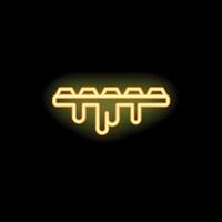 Chocolate bar neon sign melting on black background vector
