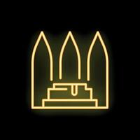 Neon sign representing a cathedral, ideal for projects related to religion, tourism or architecture vector