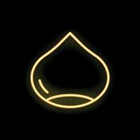 Neon icon of hazelnut glowing on black background vector