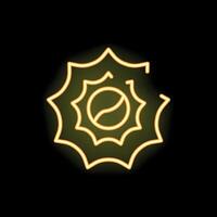 Neon icon of a sun shining with eight rays of light vector
