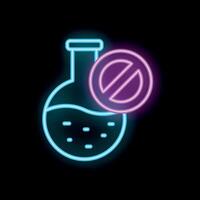 Neon symbol showing forbidden chemical experiment in laboratory vector