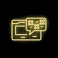 Neon icon of website receiving spam email message vector