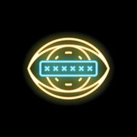 Neon icon of eye with password representing online security concept vector