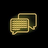 Neon speech bubbles showing ongoing communication on black background vector