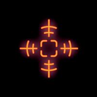 Glowing neon target sign on a dark background vector