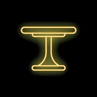 Neon table glowing on black background vector