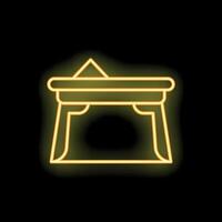 Neon sign representing baby changing table with diaper changing mat vector