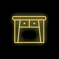 Neon desk lamp sign glowing in the dark vector