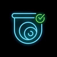 Neon icon of cctv camera showing valid surveillance system vector
