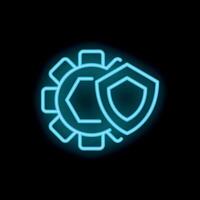 Neon style icon representing secure development process vector