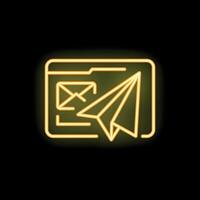 Neon sign showing the concept of sending an email from a digital tablet vector