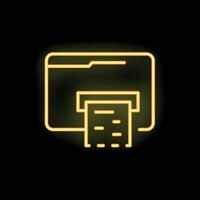 Neon icon of printer printing a document vector