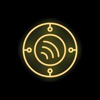 Neon icon of sensor detecting signal on a black background vector