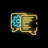 Neon icon of chat bubbles showing technical support conversation vector
