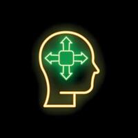 Neon sign illustrating the concept of open mindedness and flexible thinking vector