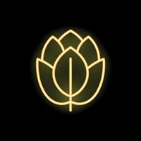 Neon style icon of hops for beer and brewing vector