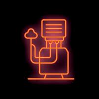 Neon server icon connecting to cloud service vector