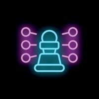 Neon style icon representing omnichannel marketing strategy vector