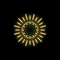 Neon light effect creating a sun shape on a black background vector