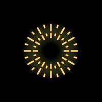 Neon style icon showing sun rays of light spreading from center vector