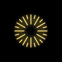 Neon light effect creating fireworks shape on black background vector