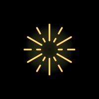 Neon style icon of a sparkling sun with rays of light vector