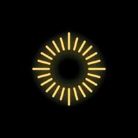Neon style sun shining bright on dark background vector