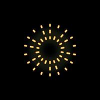 Neon style circle made of short lines radiating from center vector