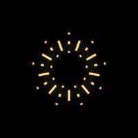 Abstract circular shape spreading light beams on black background vector