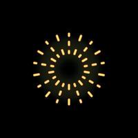 Neon yellow sun shining bright on black background vector