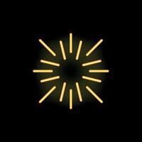 Neon light is shining with rays around on a black background vector