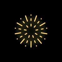 Neon style fireworks exploding in night sky vector