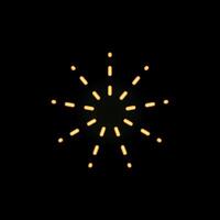 Yellow neon firework exploding on black background vector