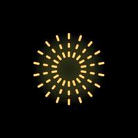 Neon yellow sun shining bright on a black background vector
