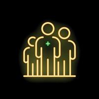 Neon business icon representing the concept of adding a new team member vector