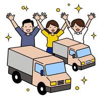 People with Glowing Documents and Joyful Expressions concept as A group of people using glowing documents with joyful expressions set against a fantastical backg vector