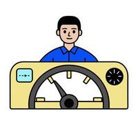 Dashboard icon with copy space on a blue background concept as A image of a dashboard icon with ample copy space on a blue background perfect for automoti vector