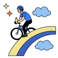 Cyclist with Helmet and Insurance Card concept as An image of a cyclist with a helmet and insurance card set against a dreamy background offering ample space for vector