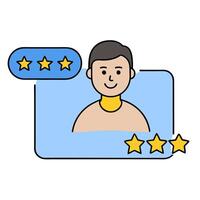 Customer satisfaction icon with copy space on white background concept as A illustration of a customer satisfaction icon with ample copy space on a white vector